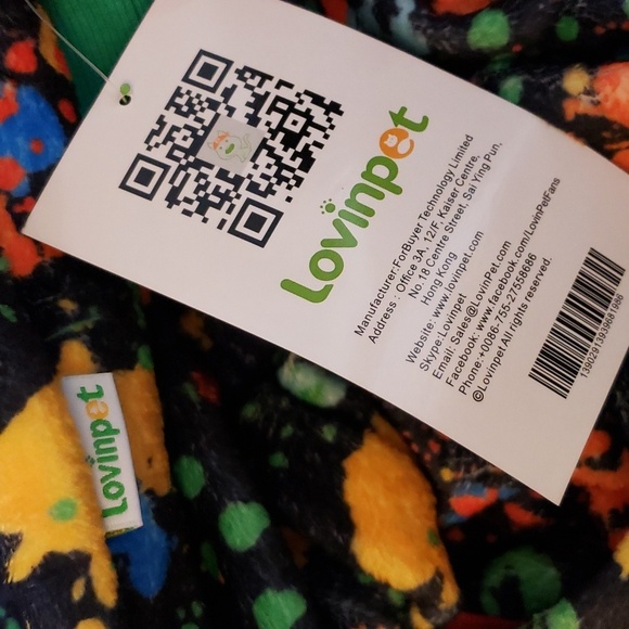 Lovinpet Black Paint Splattered Print Plush Snap Closed Coat Size XXL - Picture 10 of 10